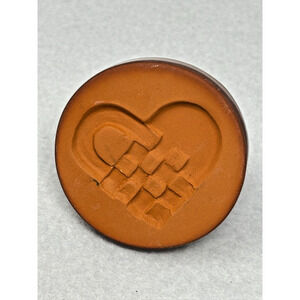 Cookie Stamp Woven Heart 2" Rycraft Terra Cotta Kitchen Baking Cook Accessory‎